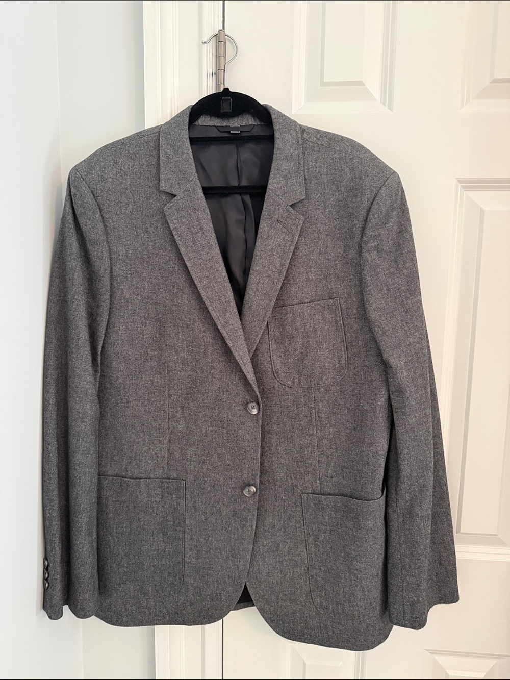 Vince Gray Single-Breasted Patch-Pocket Blazer